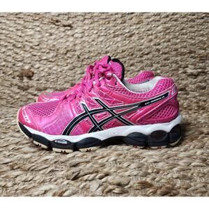 Asics Gel Nimbus 14 Pink Black Athletic Running Shoes Women's Size 7 T291N